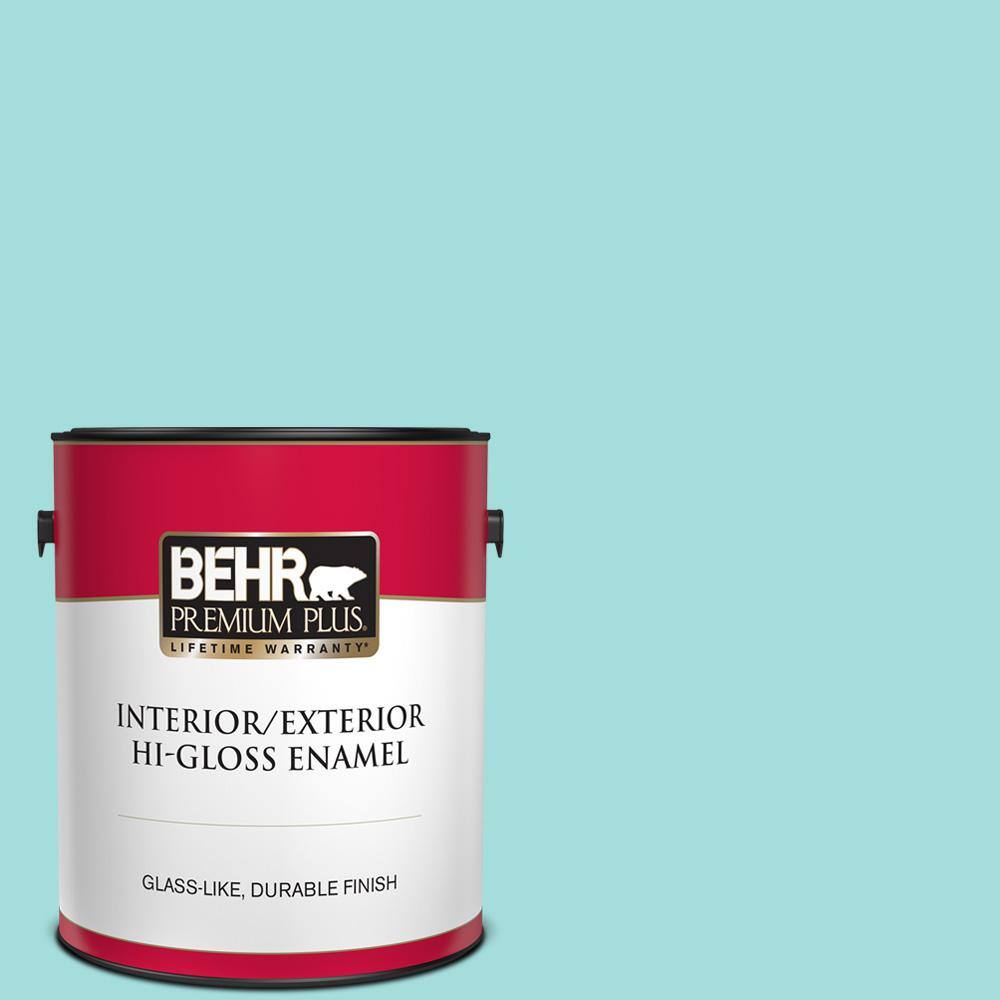 BEHR PREMIUM PLUS 1 gal. 500A3 Aqua Spray HiGloss BEHR PREMIUM PLUS 1 gal. 500A3 Aqua Spray HiGloss