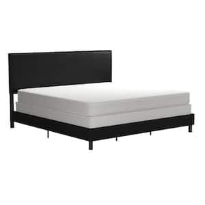 Jessie Black Faux Leather Upholstered King Bed