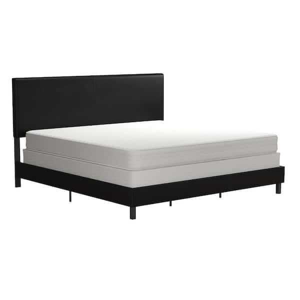 DHP Jessie Black Faux Leather Upholstered King Bed