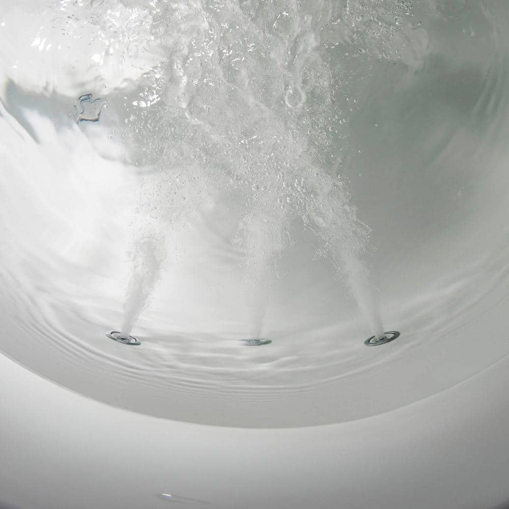 71'' White Acrylic Freestanding Double Slipper Bathtub with Jets