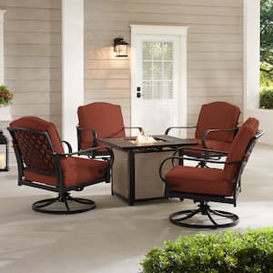 Hampton Bay Laurel Oaks 7-Piece Brown Steel Outdoor Patio Dining