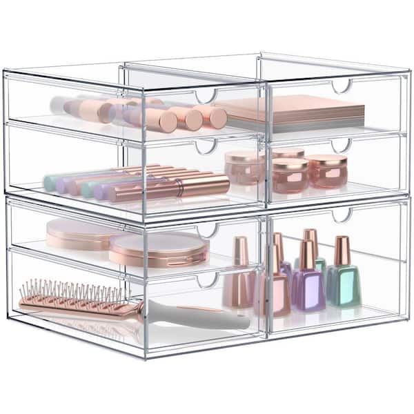 Stackable 7 drawers Cosmetic Organizer Clear