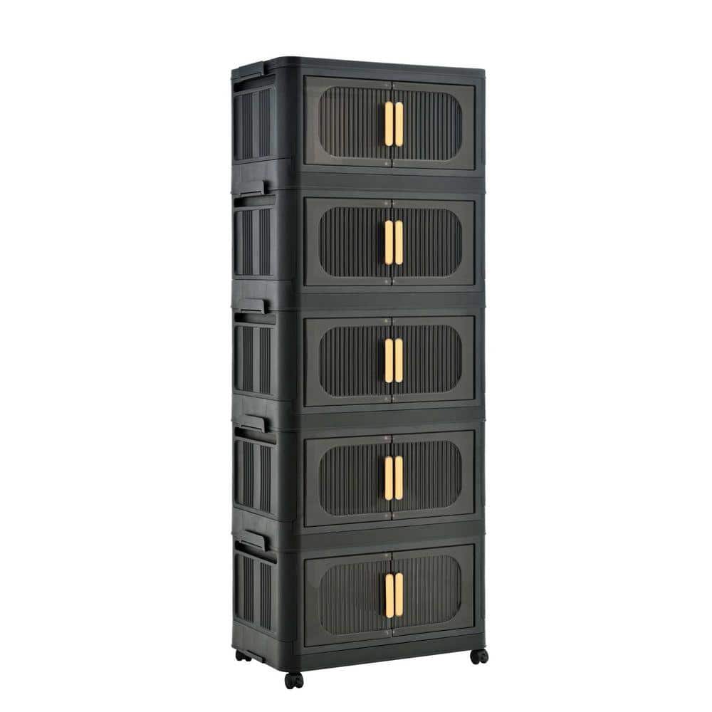 Tileon 5 Tiers Kitchen Pantry, Folding Storage Cabinet