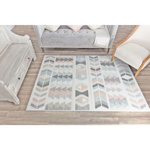 Mika Mint Lime Gray 9 ft. x 12 ft. Geometric Contemporary Area Rug