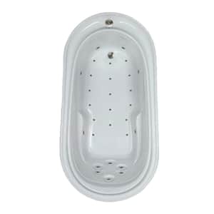 73 in. Acrylic Oval Drop-in Air Bath Bathtub in Bone
