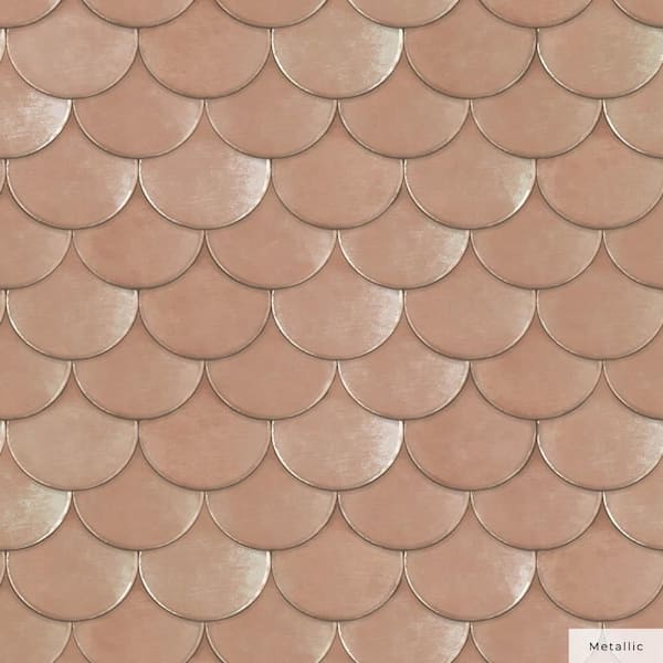 Tempaper Genevieve Gorder Metallic Blush Brass Belly Vinyl Peel and Stick Wallpaper Roll (Covers 28 sq. ft.)