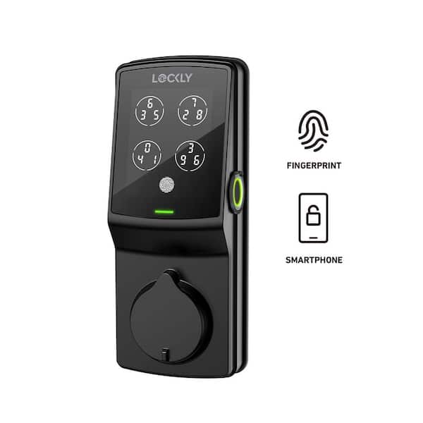 Lockly Secure Plus Matte Black Deadbolt WiFi Smart Lock with 3D Fingerprint, Touchscreen Keypad, works with Hey Google/Alexa