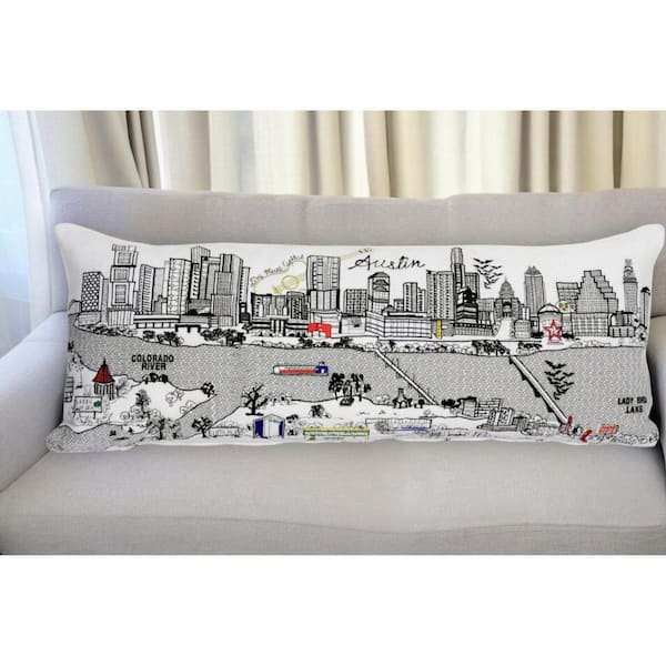 HomeRoots Cream Solid Polyester 14 in. x 35 in. Throw Pillow