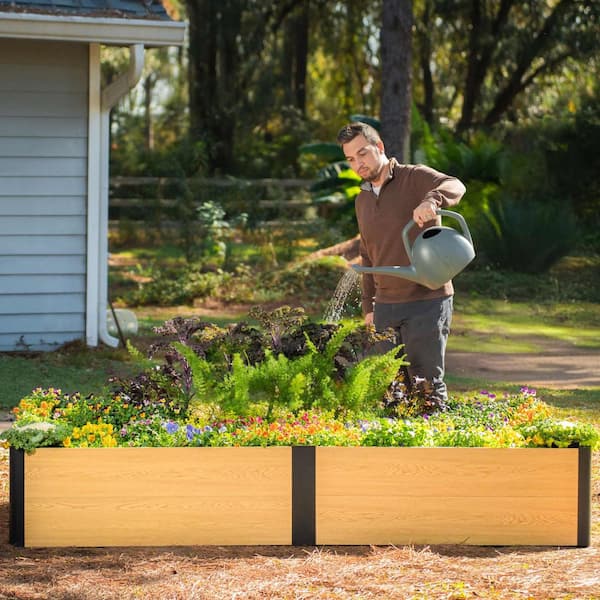 vego garden Woodgrain Series Raised Garden Bed, 2' x 8' Outdoor