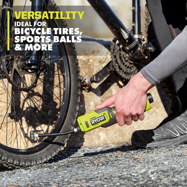 RYOBI - USB Lithium Cordless Bike and Ball Pump Inflator Kit with 2.0 Ah USB Lithium Battery and Charging Cable