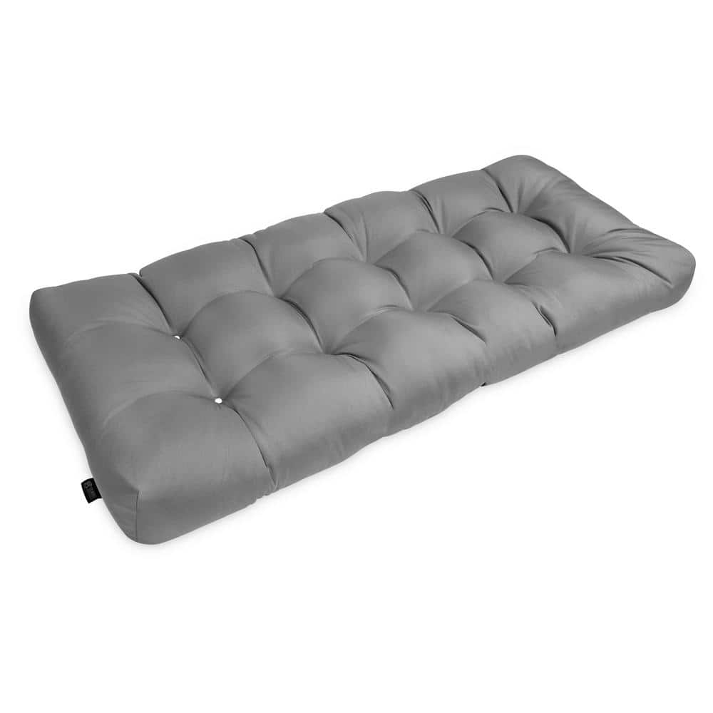 Moon Mist Gray Polyester Outdoor Bench Cushion, 54" Wide