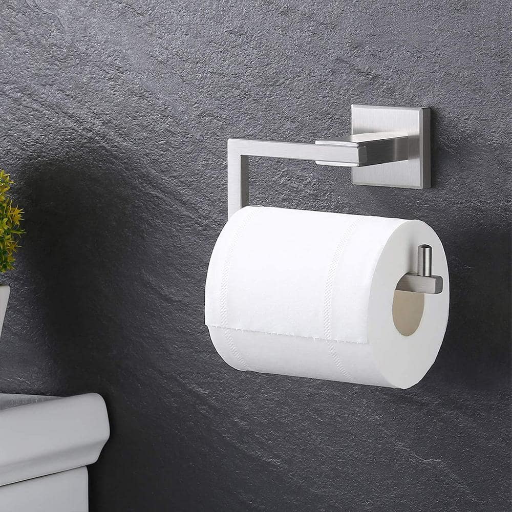 Brushed Nickel Wall Mounted Square Toilet Paper Holder