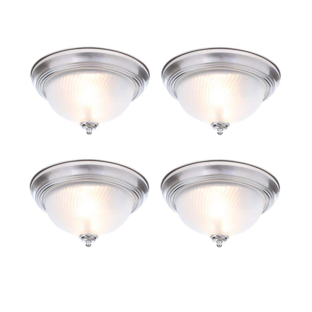 11 in. 2-Light Brushed Nickel Flush Mount (4-Pack) price history on PriceWatchPro