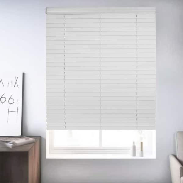 Cordless Bottom-Up Room Darkening Faux Wood Window Blinds with 2.5 in. Slats, 53.25 in. W X 72 in. L White