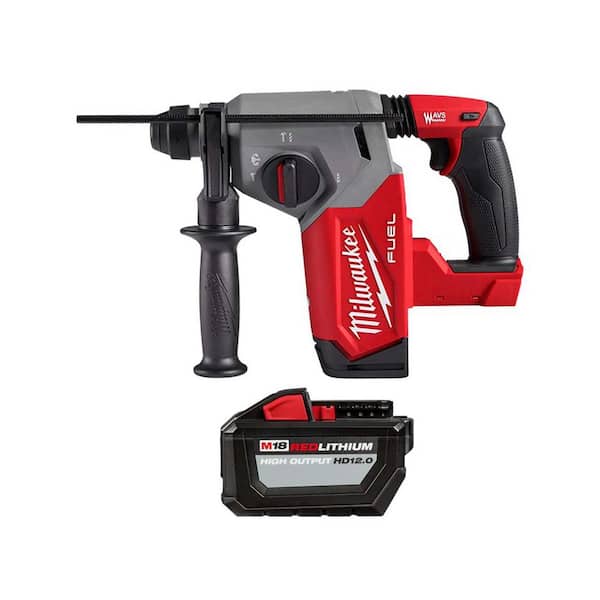 Milwaukee M18 FUEL 18V Lithium-Ion Brushless Cordless 1 in. SDS-Plus Rotary Hammer w/High Output 12.0Ah Battery