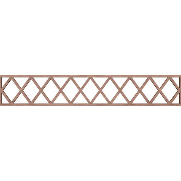 Ekena Millwork Wolford Fretwork 0.375 in. D x 46.625 in. W x 8 in. L Walnut Wood Panel Moulding