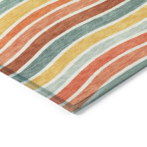 Chantille Machine Washable Indoor/Outdoor Abstract ACN2333 Coral 3 ft. x 5 ft. Area Rug