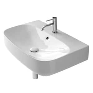 Moon Wall Mounted Bathroom Sink in White