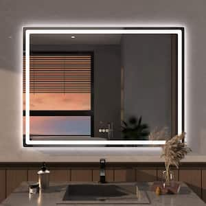 Niveous 48 in. W x 36 in. H Rectangular Frameless LED Wall Bathroom Vanity Mirror