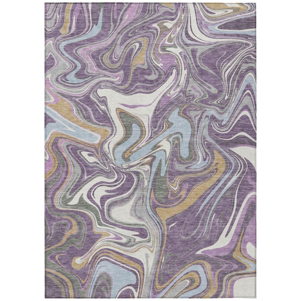 Chantille Machine Washable Indoor/Outdoor Abstract ACN2395 Purple 5 ft. x 7 ft. 6 in. Area Rug price history on PriceWatchPro