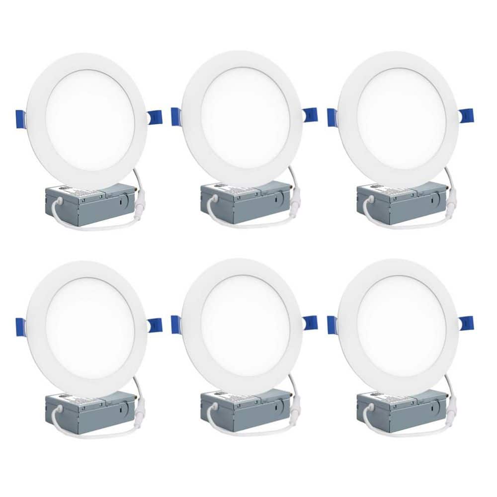 5/6 in. Fire Rated Canless Integrated LED Recessed Light Trim Downlight 1050 Lumens Adjustable CCT Dimmable (6-Pieces) price history on PriceWatchPro