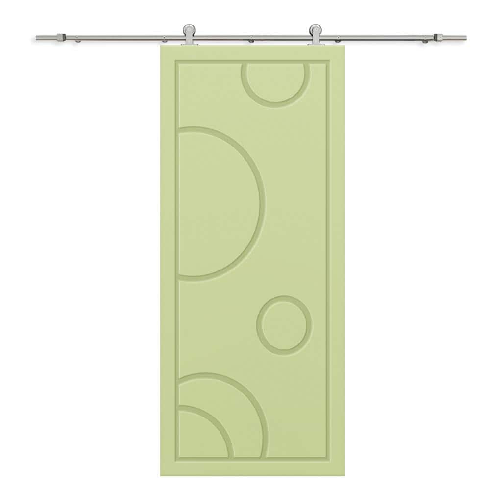 30 in. x 84 in. Sage Green Painted Composite MDF Paneled Interior Sliding Barn Door with Hardware Kit price history on PriceWatchPro