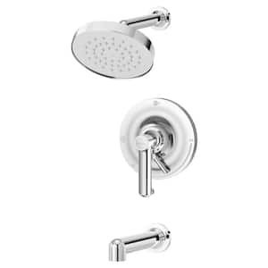 Museo 1-Handle Wall Mounted Tub and Shower Trim Kit in Chrome (Valve Not Included)