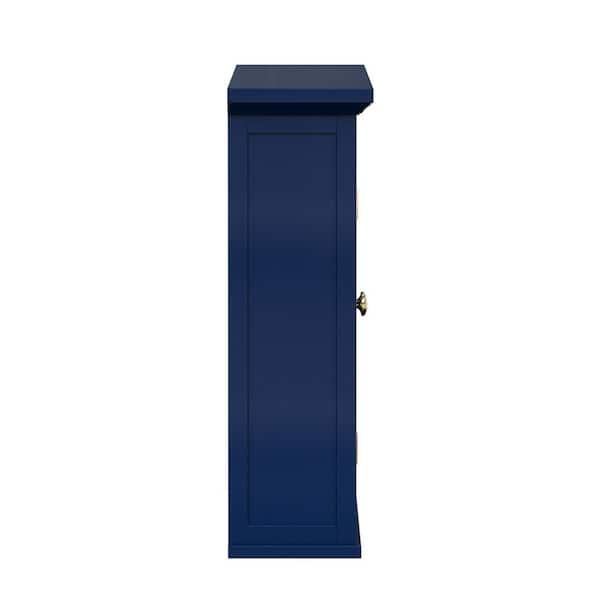 Glancy 7.01 in. W x 20.08 in. D x 24.02 in. H x Bathroom Storage Wall Cabinet in Navy