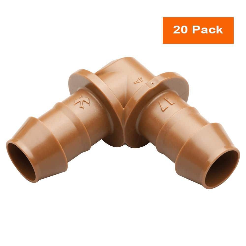 1/2 in. Barbed Elbows for Drip Tubing, Brown (20-Pack) price history on PriceWatchPro