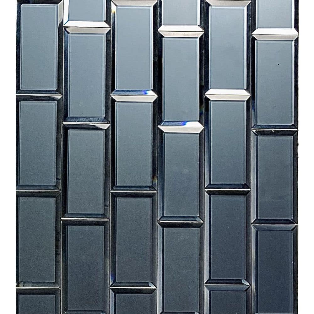 Graphite Blue 3x6 Matte Glass Beveled Subway Tile