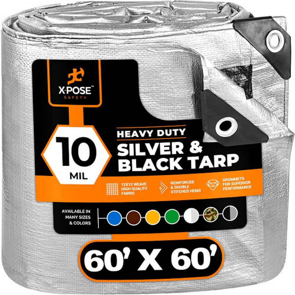 XPOSE SAFETY 10 Mil 60 ft. W x 60 ft. L Silver and Black