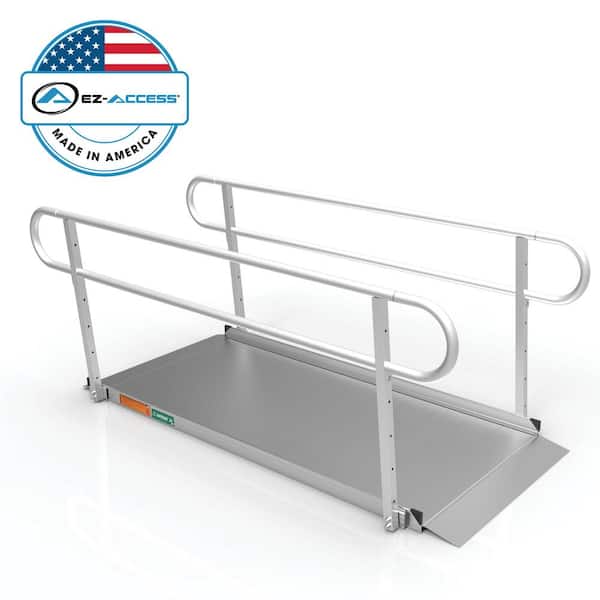 EZ-ACCESS GATEWAY 3G 7 ft. Aluminum Solid Surface Wheelchair Ramp with 2-Line Handrails