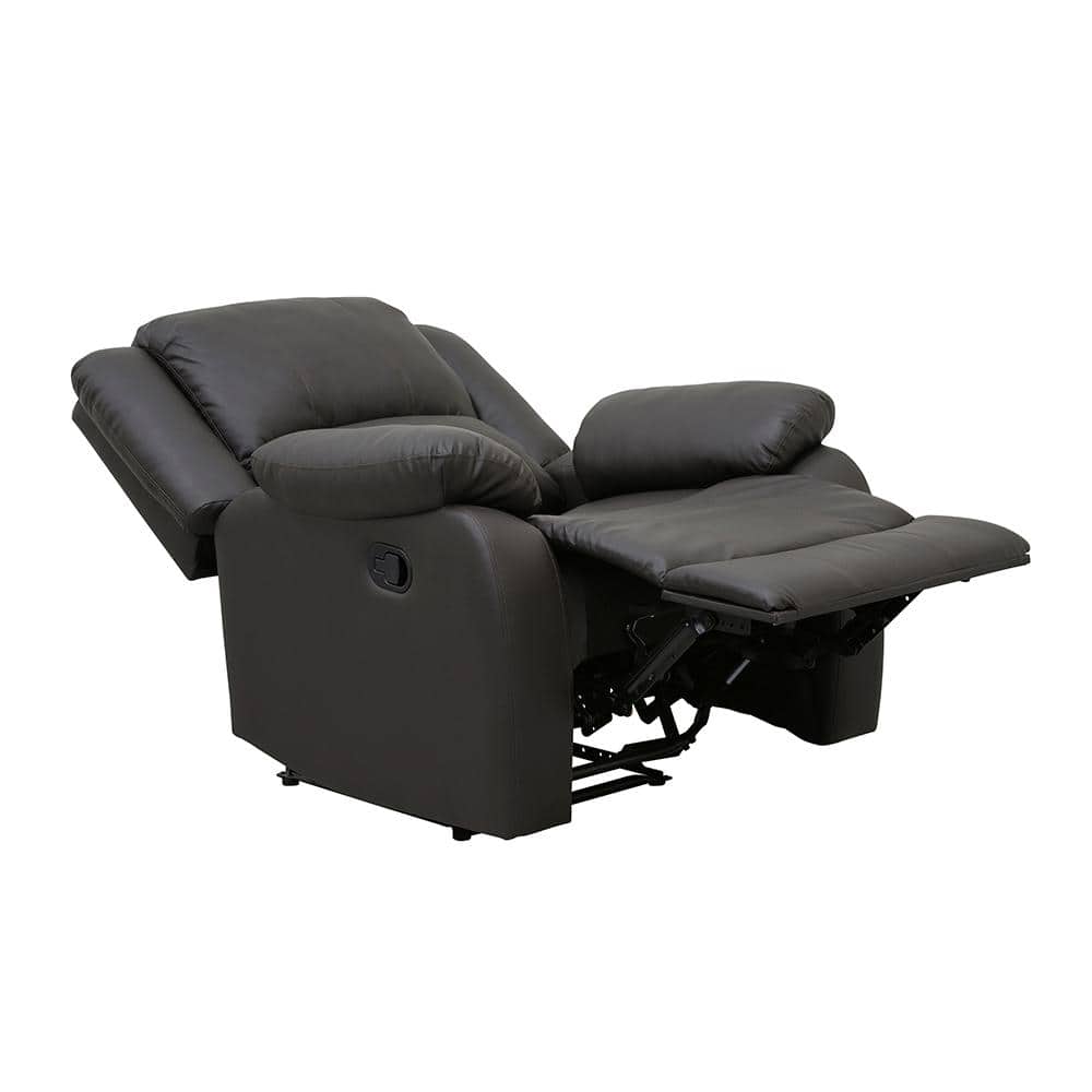 Fairview Dark Brown Faux Leather Manual Recliner