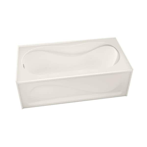 MAAX Cocoon 60 in. x 30 in. Acrylic Right Hand Drain Rectangular Apron Front Bathtub in Biscuit