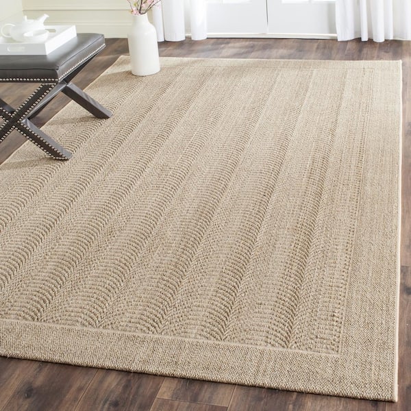 Palm Beach Desert Sand 8 ft. x 10 ft. Border Solid Area Rug