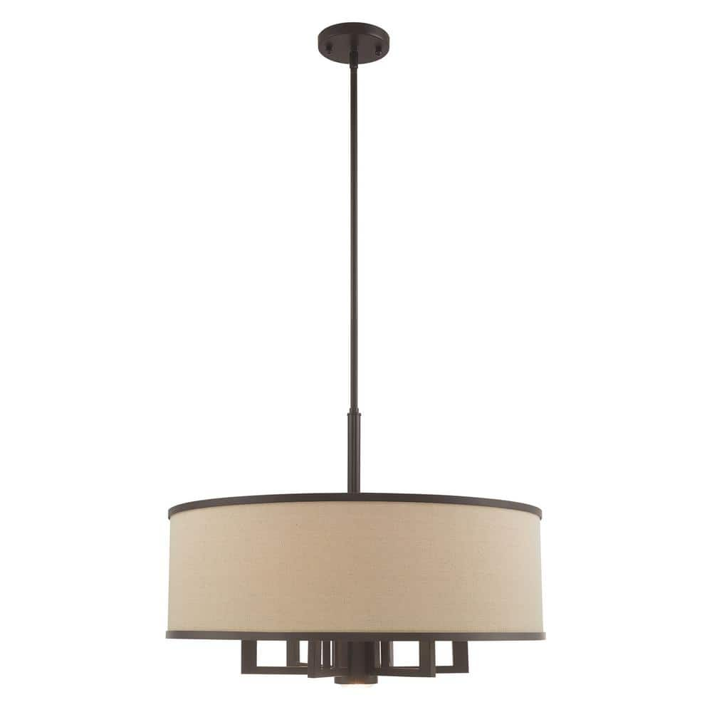 Livex Lighting Park Ridge 7 Light Bronze Pendant Chandelier