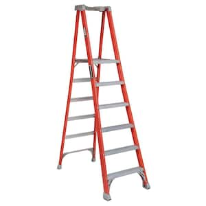 Louisville Ladder 8 ft. Fiberglass Twin Step Ladder with 300 lbs. Load ...