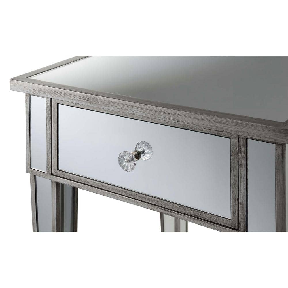 Gold Coast 18" Square Mirrored End Table with Storage