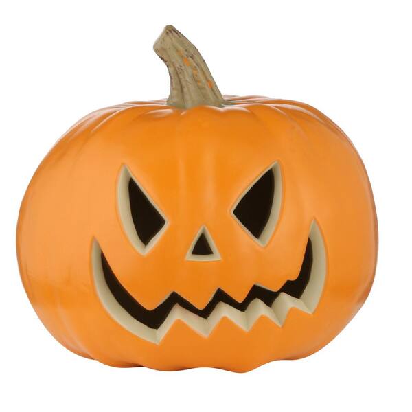 Home Accents Holiday 9 in. Pre-Lit Blow Mold Scary Jack-O-Lantern