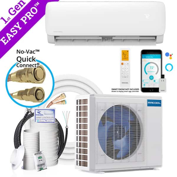 Easy Pro 12,000 BTU 1-Ton 1-Zone 18 SEER Ductless Mini-Split AC and Heat Pump with 12K & 16ft Line - 115V