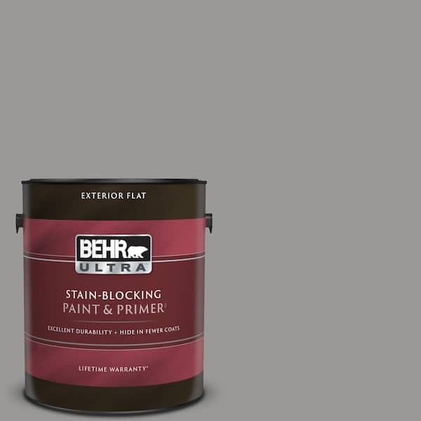 BEHR ULTRA 1 gal. Home Decorators Collection #HDC-NT-10A Dolphin Gray Flat Exterior Paint & Primer