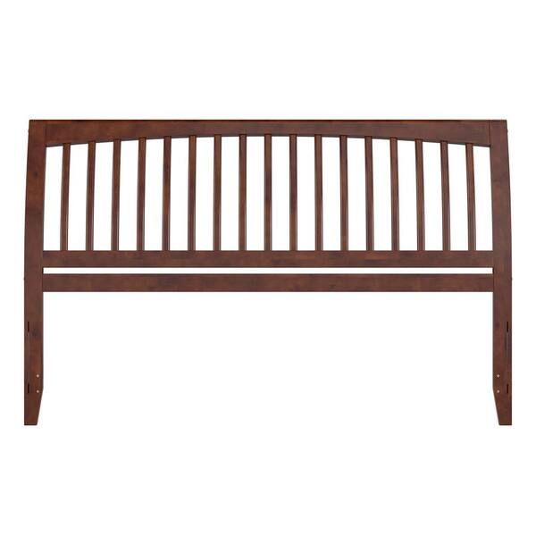 AFI Orleans Walnut Brown King Sleigh Solid Wood Slat Headboard AR278854 The Home Depot