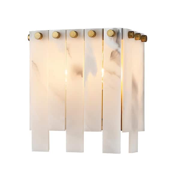 Unbranded Viviana 2-Light Rubbed Brass Wall Sconce