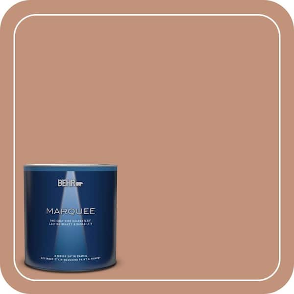 BEHR MARQUEE 1 qt. #ICC-101 Florentine Clay Satin Enamel Interior Paint & Primer