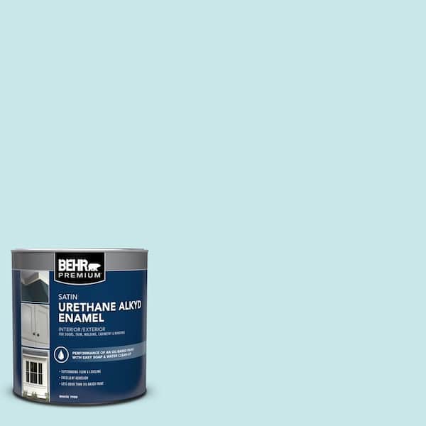 BEHR PREMIUM 1 qt. #M470-1 Snowmelt Satin Enamel Urethane Alkyd Interior/Exterior Paint