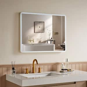 32 in. W x 24 in. H Rectangular Frameless 3 Colors Dimmable LED Anti-Fog Memory Wall Mount Bathroom Vanity Mirror