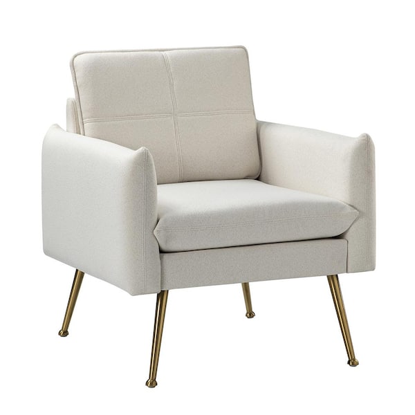 JAYDEN CREATION Nina Ivory Armchair with Welt Trim
