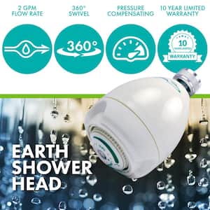 Earth Spa 3-Spray with 2 GPM 2.7-in. Wall Mount Adjustable Fixed Shower Head in White, (1-Pack)