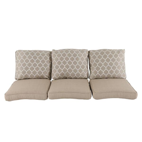 Hampton Bay Beacon Park Toffee Replacement Outdoor Sofa Cushions