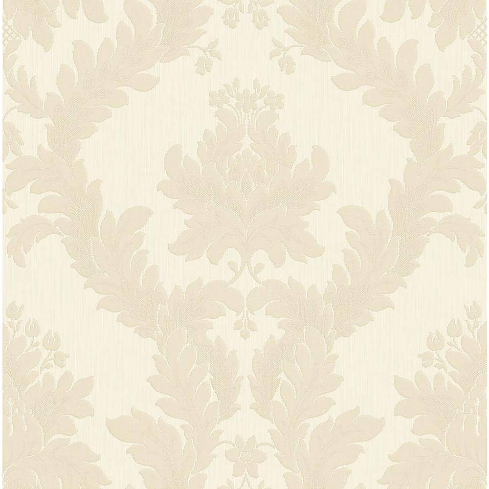 Ornamenta 2 Off White/Gold Intricate Damask Design Non-Pasted Vinyl on Paper Material Wallpaper Roll (Covers 57.75sq.ft)